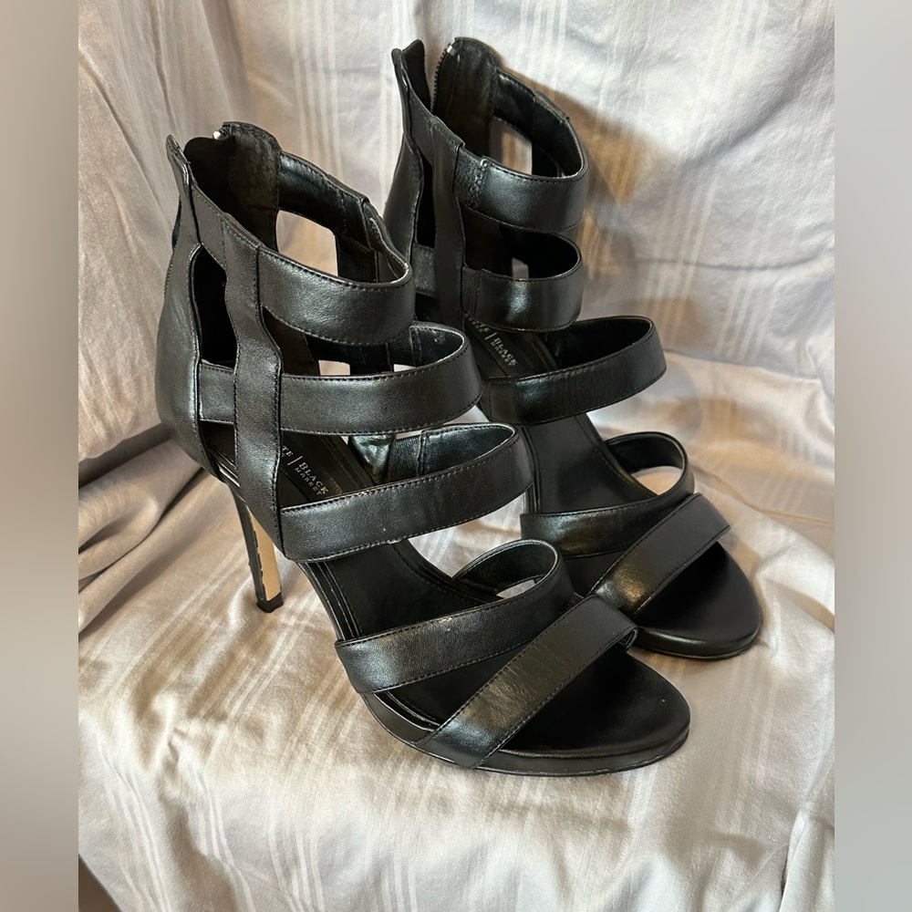 White House Black Market Black Multi-Strap Heels